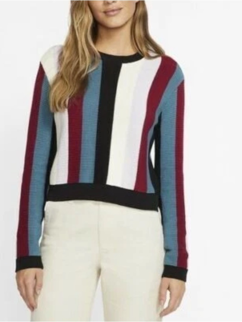 Hurley Women's Striped Long Sleeve Sweater Size Small cotton